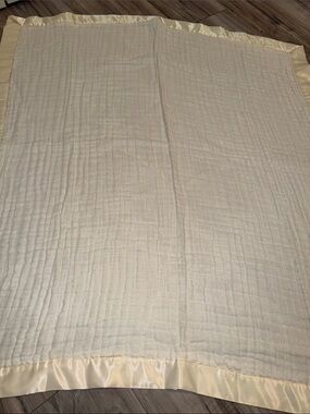 Cream Satin-Trim Baby Quilt
